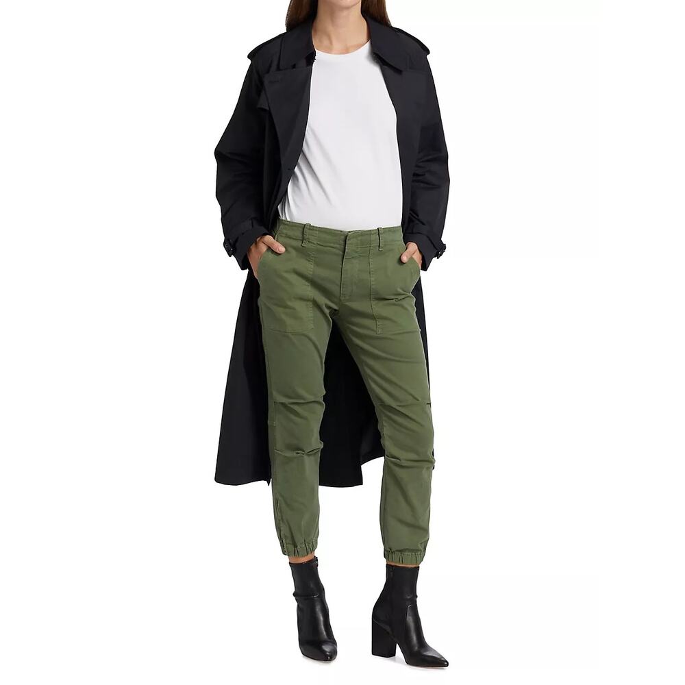 Nili Lotan Cropped French Military Pants Camo Green Size 4 Cotton Safari Cargo